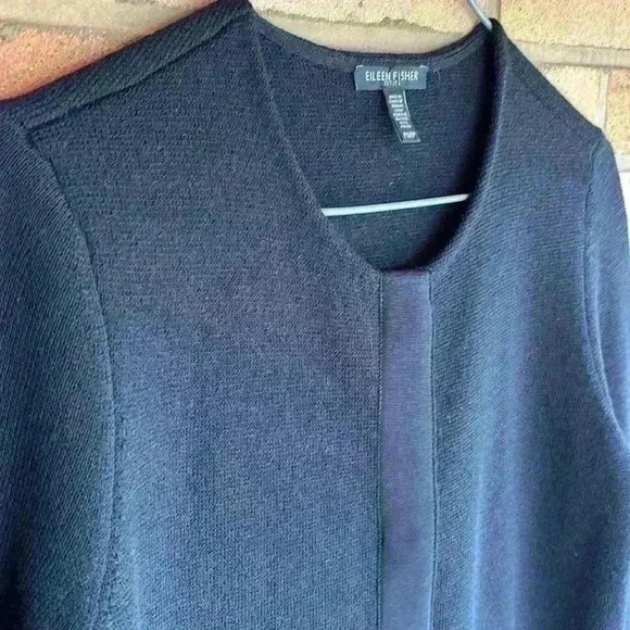 Eileen Fisher Petites 100% wool long sleeve button front cardigan coat - Picture 2 of 9
